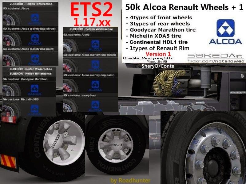 Pack de Rodas Alcoa Renault V.1.0 Para ETS2