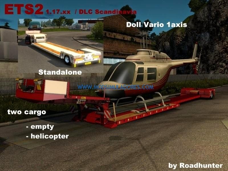 Carreta Com e Sem Helicóptero Para ETS2