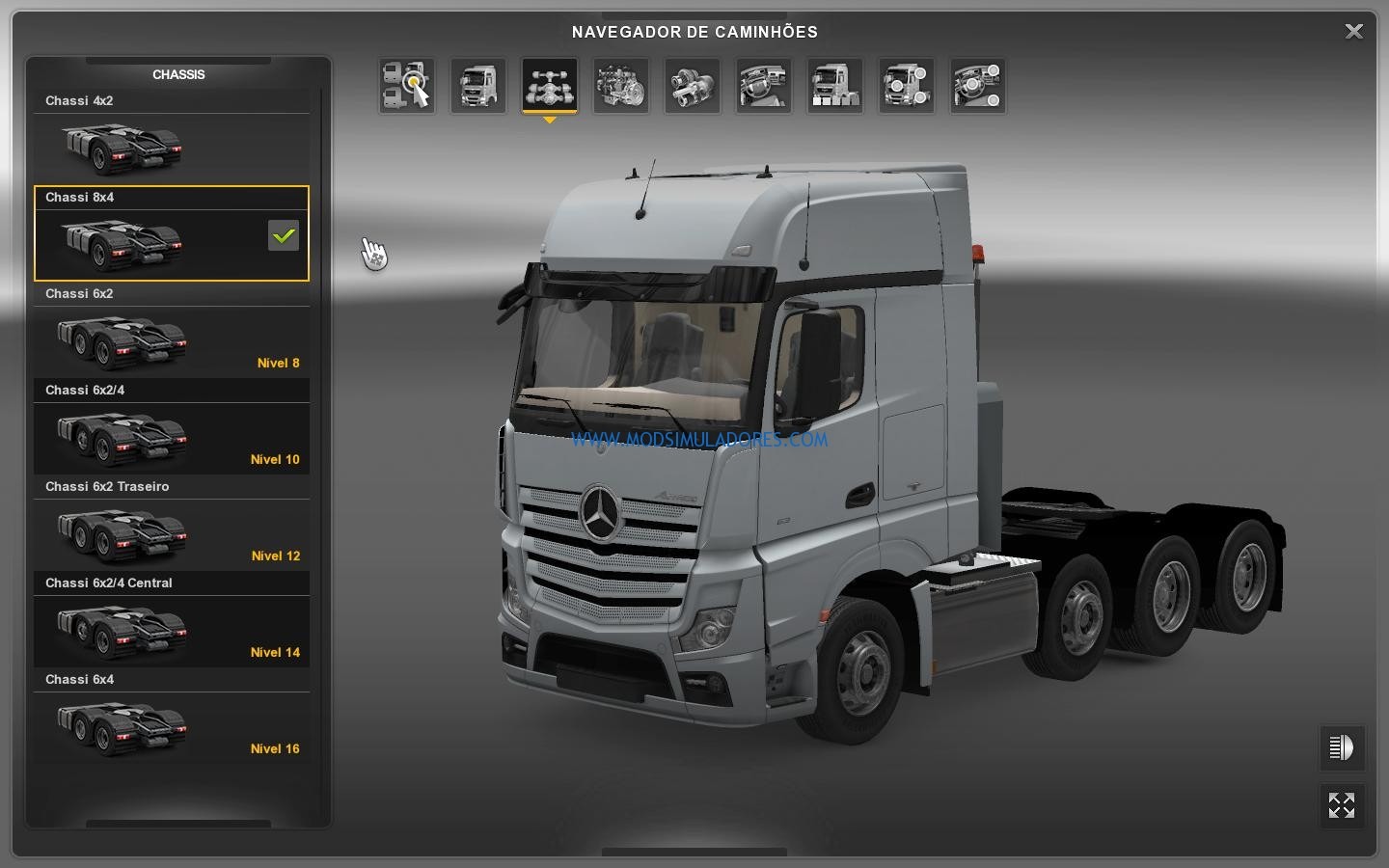 Mod Chassi 8x4 MB Actros Para V1.18.X - ETS2