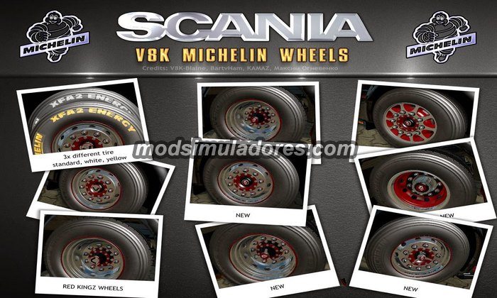 ETS2 Mod Pack de Pneus Michelin Scania Para V.1.22.X