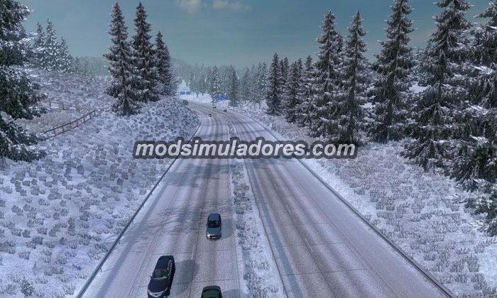 ETS2 Mod Inverno Gelado (Neve) V.5.6 Para V.1.22.X