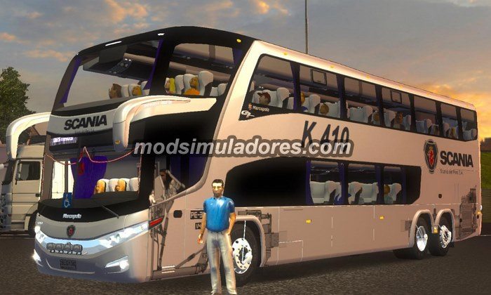 ETS2 Mod Ônibus Marcopolo G7 6x2 + Mod Passageiros V.4.0 Para V.1.22.X