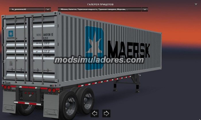 ETS2 Mod Reboque Containers Americanos V.0.1 Para V.1.22.X