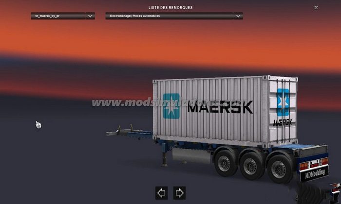 Reboque Container Maersk Para V.1.23.X - ETS2