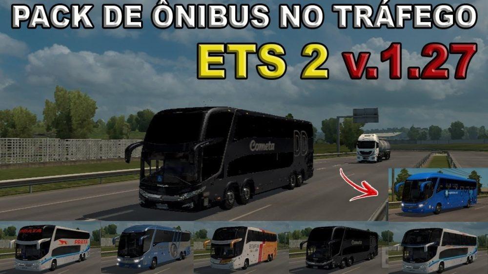 Pack de Ônibus Para o Tráfego Para V.1.27.X  - ETS2