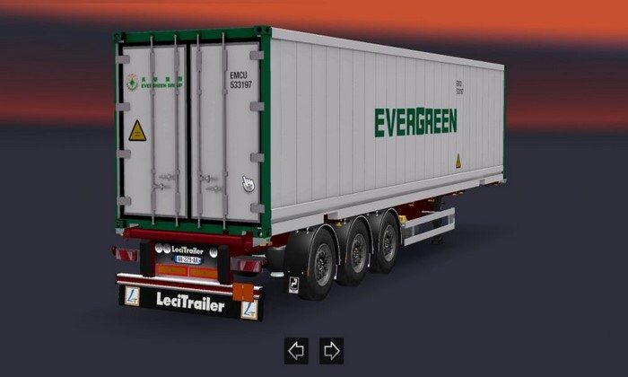 Reboque Container Evergreen Para V.1.27.X - ETS2