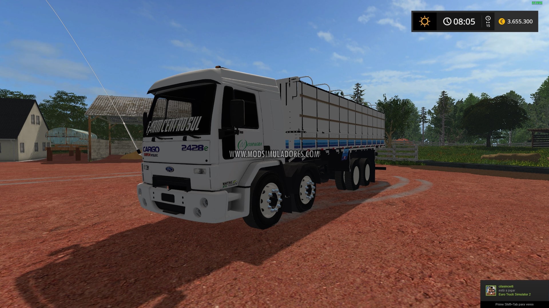 Caminhão Ford Cargo 2428E Para FS17