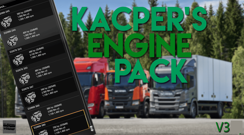 Mega Pack de Motores Kacper’s V.3.2 + Addons Para V.1.30.X – ETS2