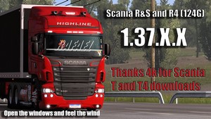 Caminhão Scania R&S e 124G Edit BR Para V.1.37.X - ETS2