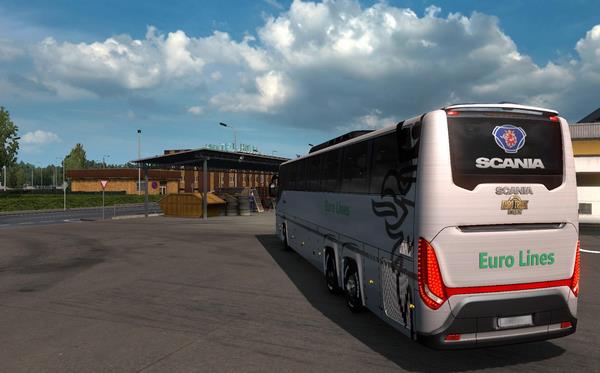 Ônibus da Euro Lines Scania Touring 4K Para V.1.38.X - ETS2