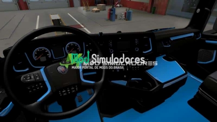 Interior Azul e Preto Scania 2016 Para 1.40.X - ETS2