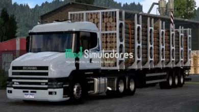 Scania 124G e Reboque Florestal (1.41) ETS2