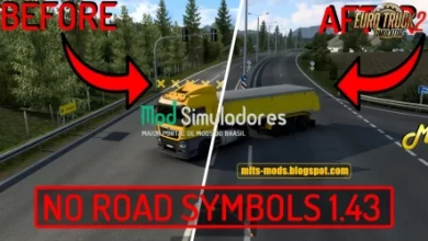 Mod Nenhum símbolo fim de estrada v1.0 (1.43.X) ETS2