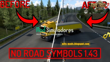 Mod Nenhum símbolo fim de estrada v1.0 (1.43.X) ETS2