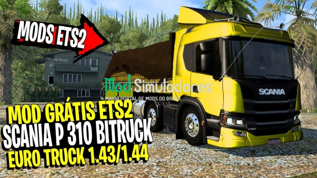 Mod Caminhão Scania P310 Bitruck 1.44.X - ETS2