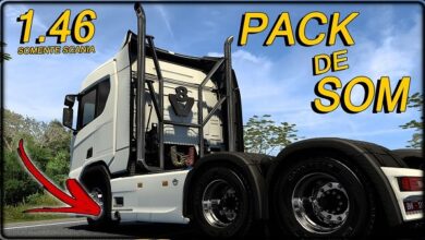 Pack de Som Open pipe Scania L6 & V8 Mods Ets2 1.46