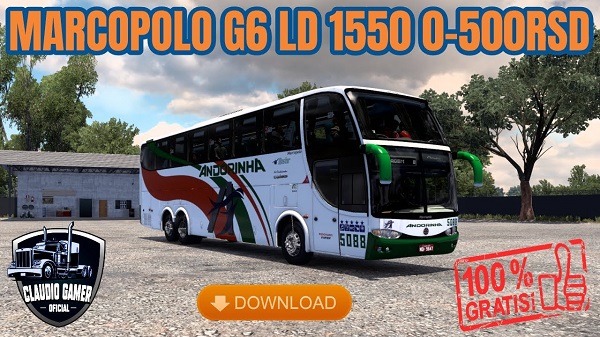 Ônibus MARCOPOLO G6 LD 1550O-500RSD Mod Ets2 1.47